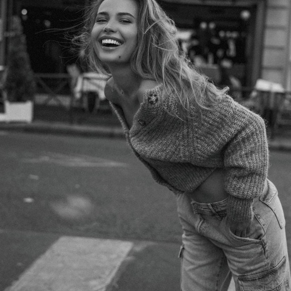 ZARA ribbed knit cardigan jacket alpaca and wool blend blogger favorite - Picture 4 of 9